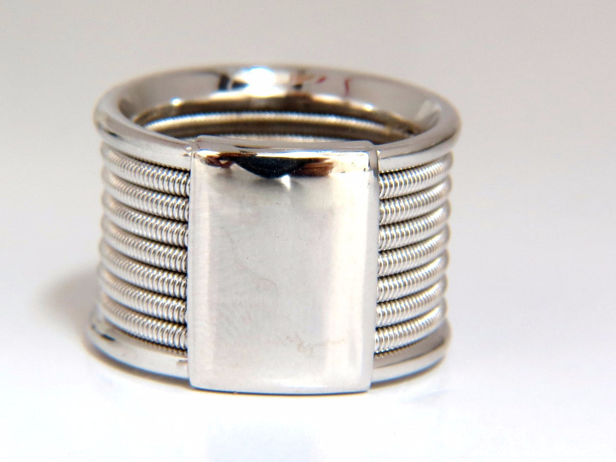 .50ct natural round bead set diamonds wide band 18kt coil wrap *v