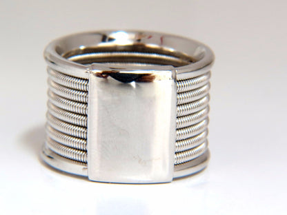 .50ct natural round bead set diamonds wide band 18kt coil wrap *v