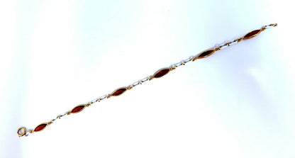 3ct Natural Garnet Station Link Bracelet 14kt gold *v