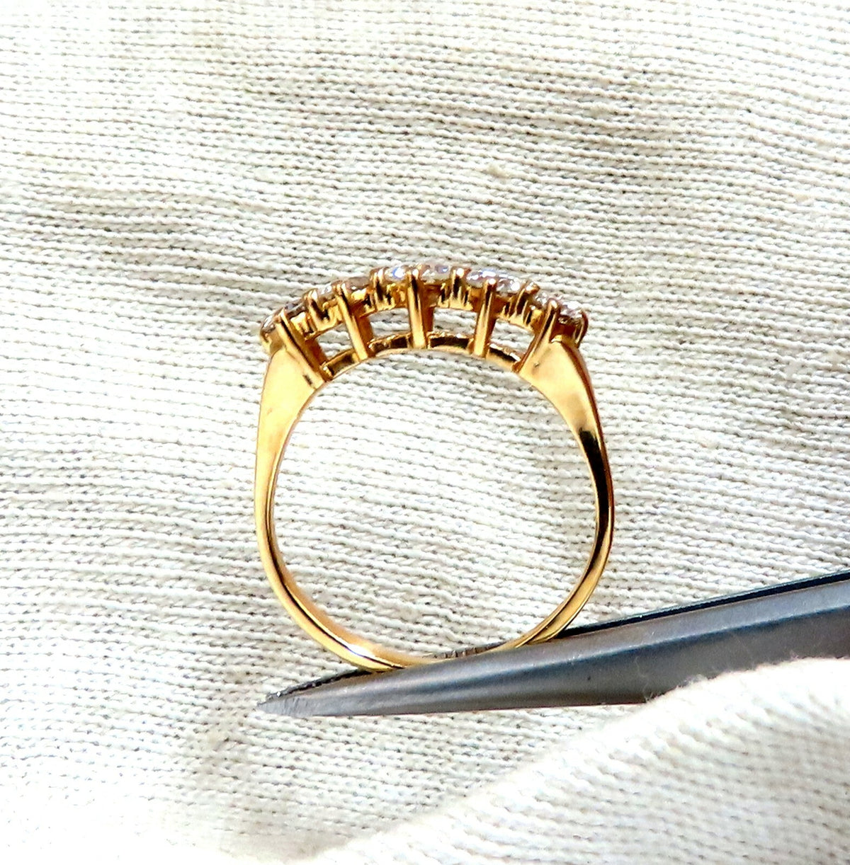 .75ct Natural Round Diamonds Calibrated Ring Band 14kt G/Vs *v