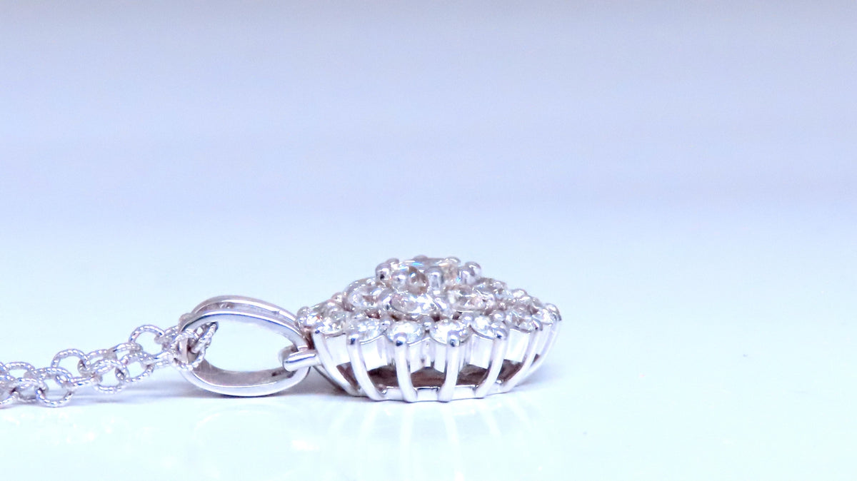 Natural 1.65ct Diamonds Cluster Pendant Necklace 14kt 12374 *v
