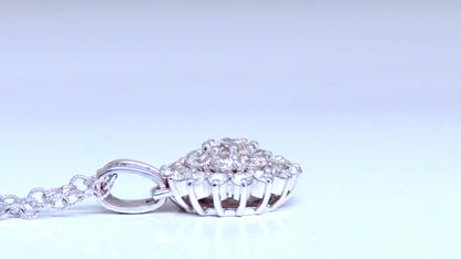 Natural 1.65ct Diamonds Cluster Pendant Necklace 14kt 12374 *v