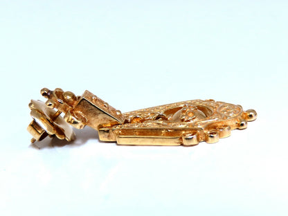 Gypsy Dangle Bohemian Deco Earrings 14kt Gold *v