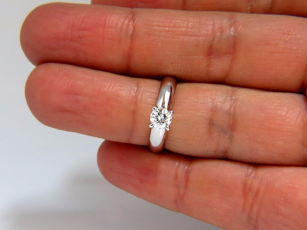 GIA Certified .51ct E Vs2 natural round diamond ring platinum *v