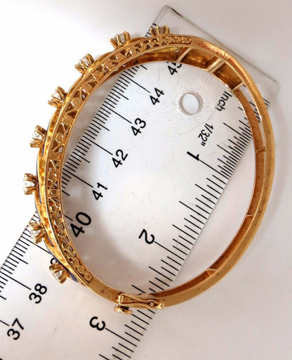 Victorian Ridged Interwoven Braided Handmade Diamond bangle bracelet 14kt *v