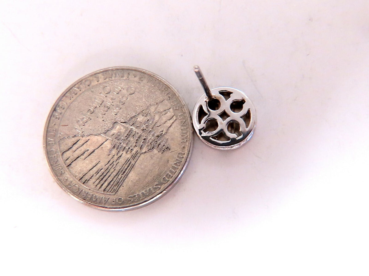 .40ct Natural Diamonds Mod- Goth Deco Flat Screw Stud Earrings 14kt *v