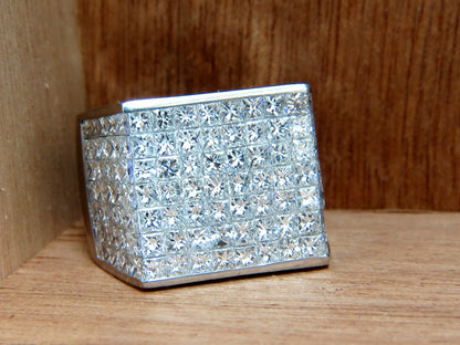 7.00ct Princess Cut Natural Diamonds Platinum Ring Heavyweight Prime *v