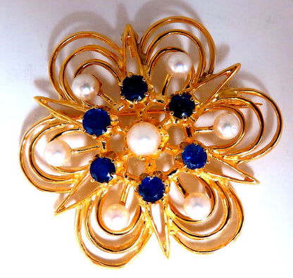 Cosmopolitan 14kt Gold Sapphire Pearl Pin 14kt *v
