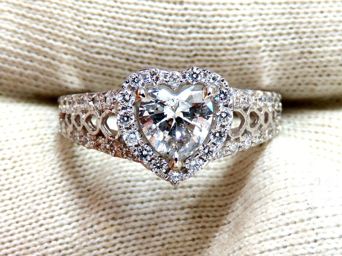 GIA Certified 1.27ct Heart Shape Natural Diamond Cluster Ring 14kt *v