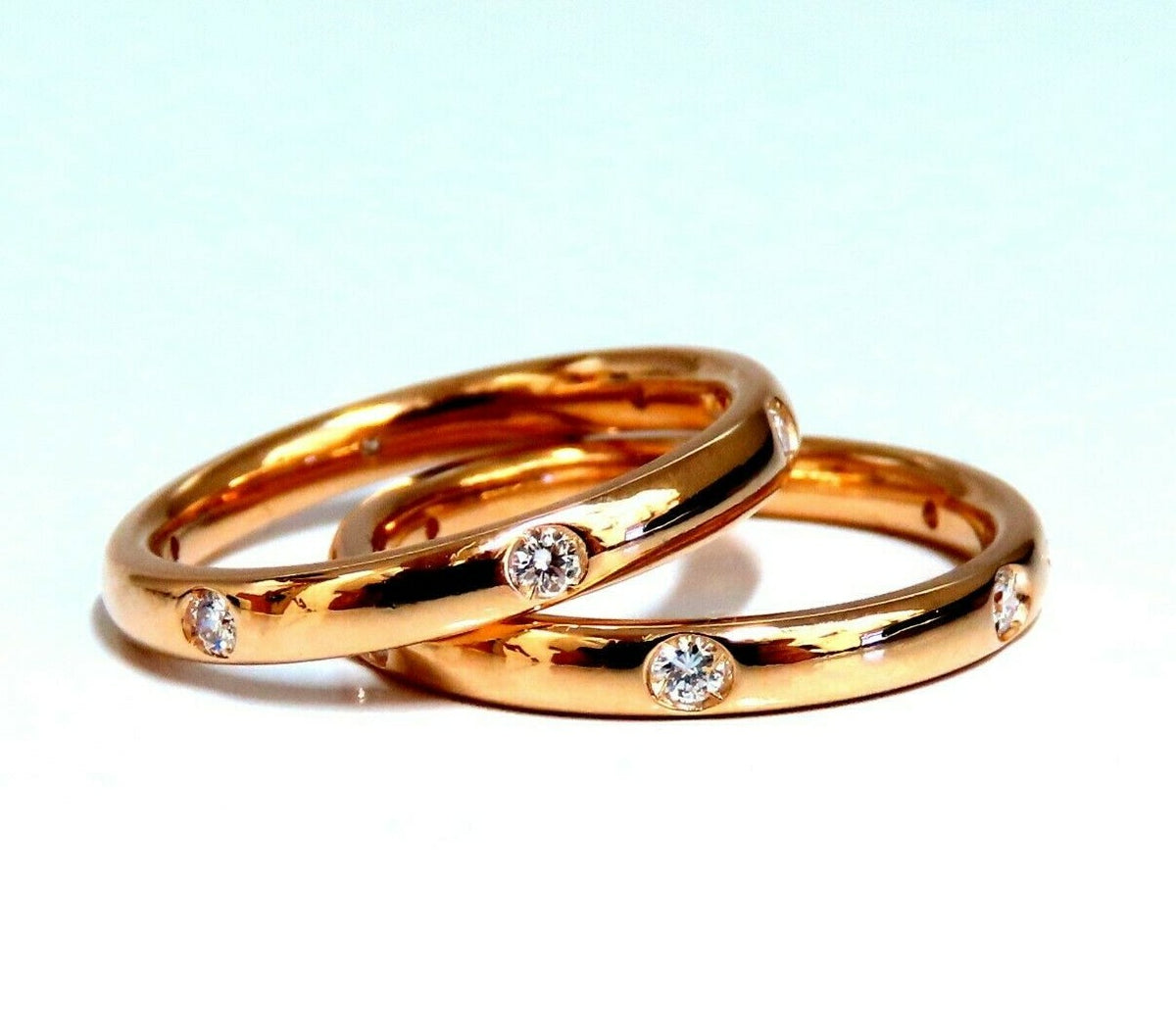 .26ct Round Diamonds Twin Bands Ring 18kt *v