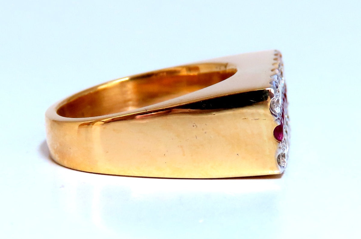 1.58ct natural rubies and diamonds ring Flat band 14kt *v