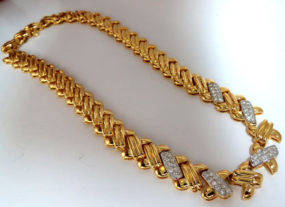 2.00ct. diamonds cross-linked "X" eternity necklace. 14kt. Durable Prime *v