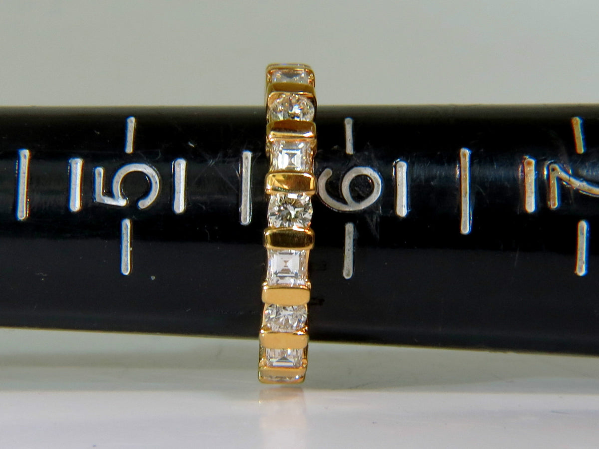 1.50CT NATURAL DIAMOND ETERNITY BAND BAGUETTE ROUNDS 14KT *v