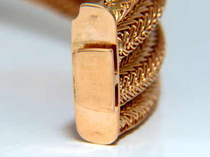 Vintage Argentina Republic 18kt Flex Mesh Tubular .50ct. Diamonds Bracelet *v