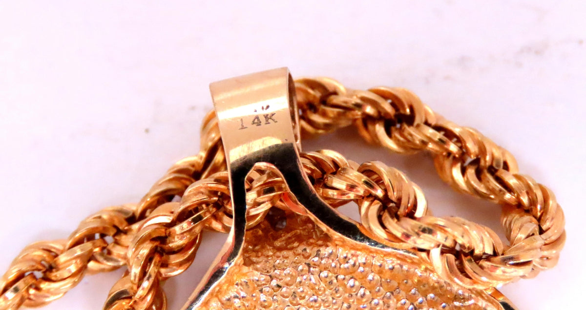 Opal Large Whale Tale Rope Chain Necklace 14kt Gold 12513 *v