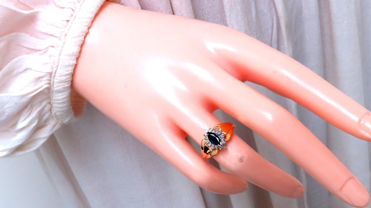 Sapphire Diamonds Standard Cathedral Ring 14kt *v