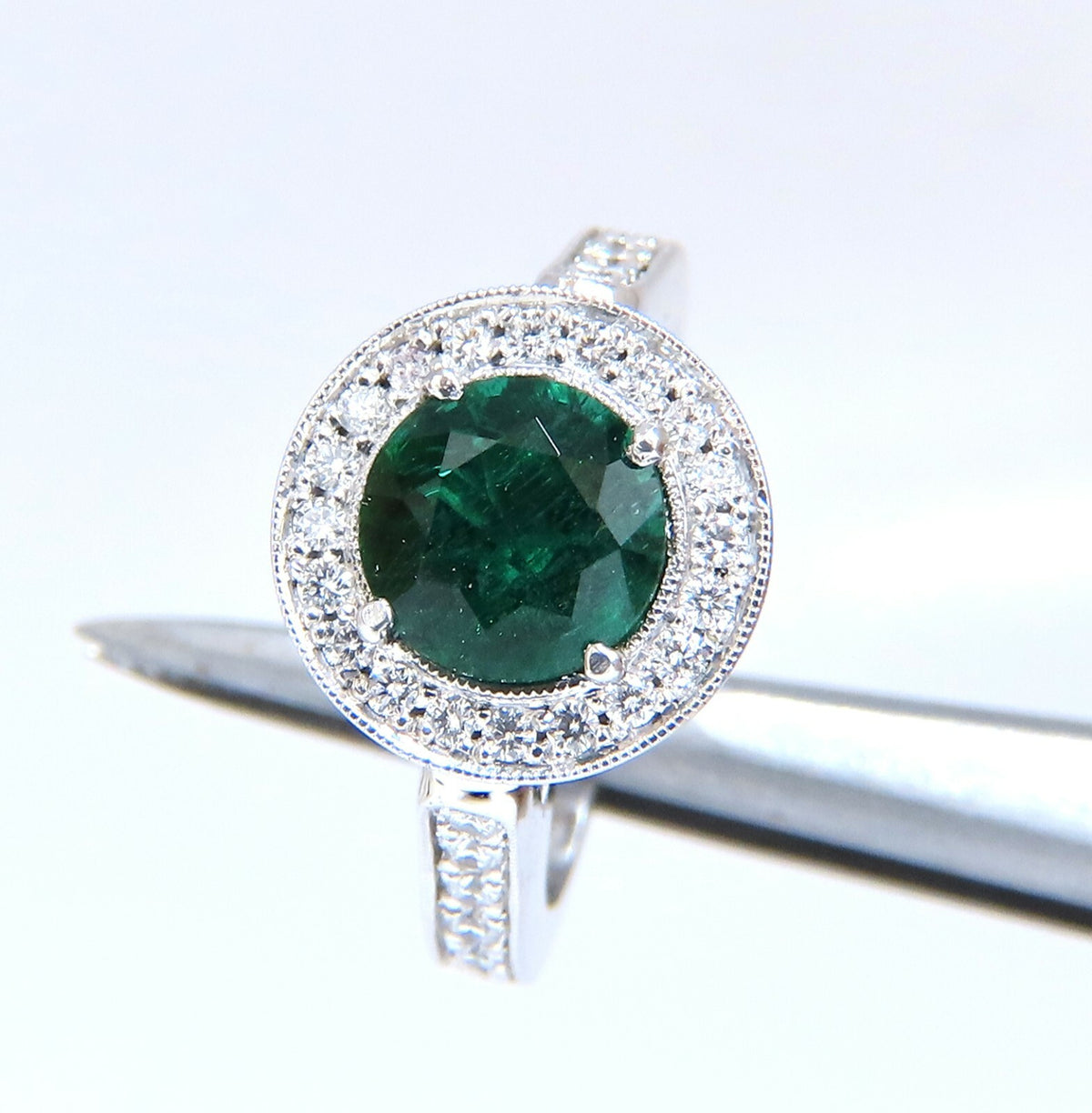 GIA Certified: 1.62ct Natural Emerald Diamonds Ring 18kt (F1) *v