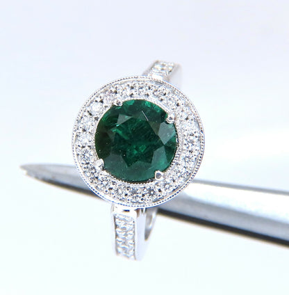 GIA Certified: 1.62ct Natural Emerald Diamonds Ring 18kt (F1) *v