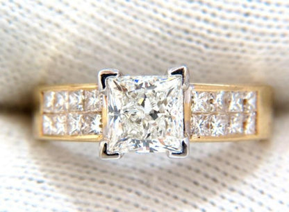 GIA 1.03ct Princess Cut Diamonds Ring and Channel Side Diamond Brilliant 42455*v