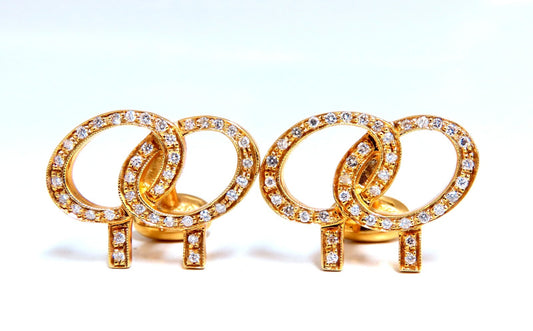 1.10ct doubletree diamond cufflinks 14kt memorabilia *v