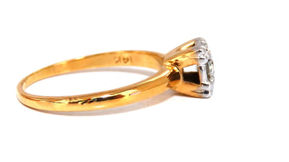 .35ct natural round diamond solitaire ring 14 karat vintage *v