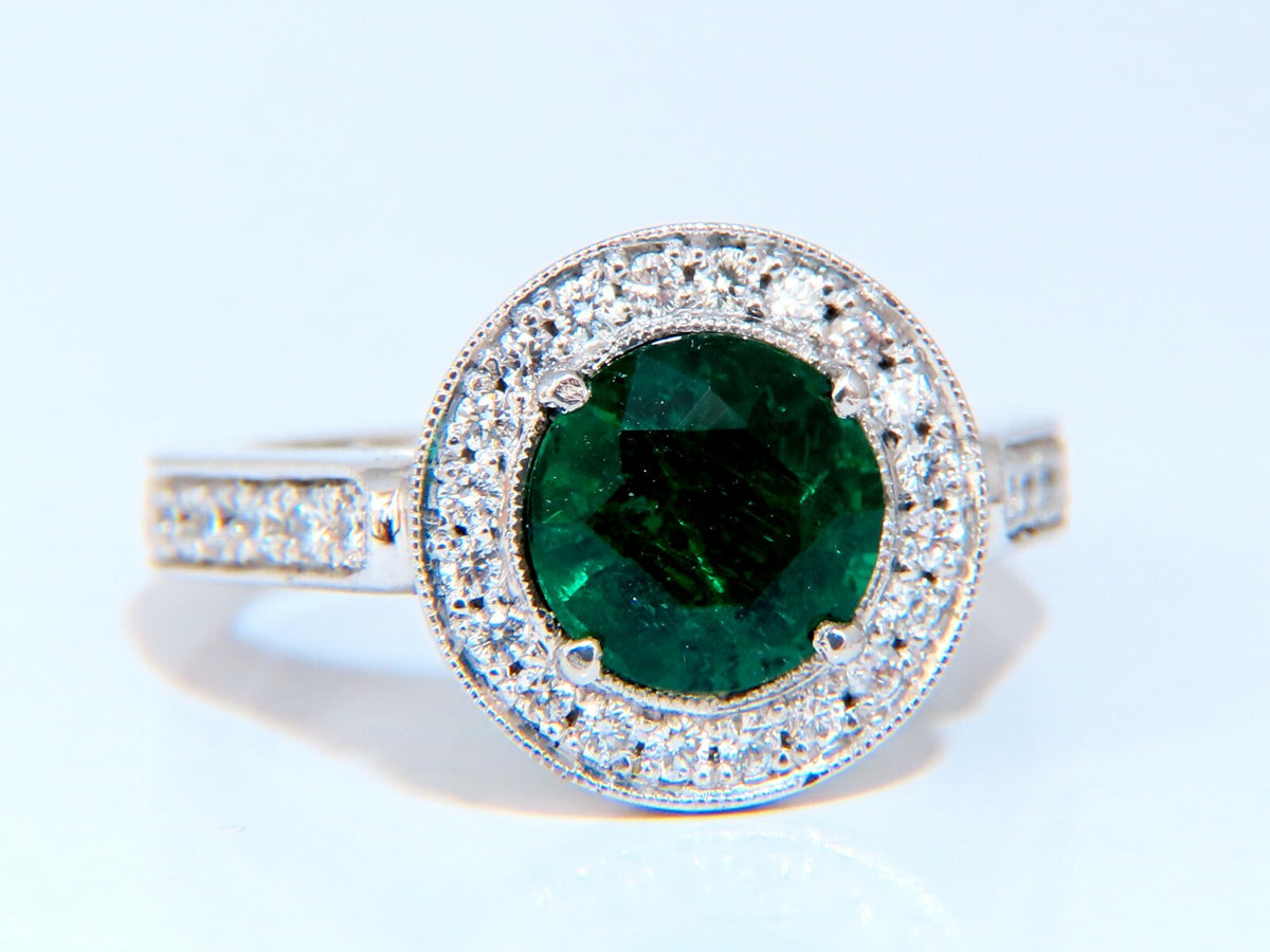 GIA Certified: 1.62ct Natural Emerald Diamonds Ring 18kt (F1) *v