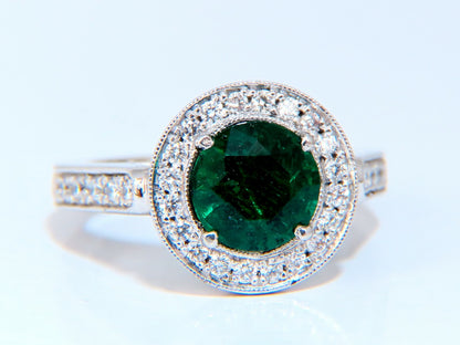 GIA Certified: 1.62ct Natural Emerald Diamonds Ring 18kt (F1) *v