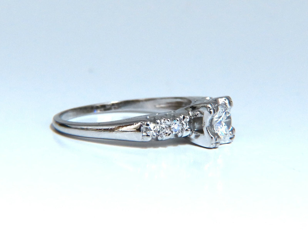 .46ct Natural Round Cut Diamond Ring Vintage 14kt *v