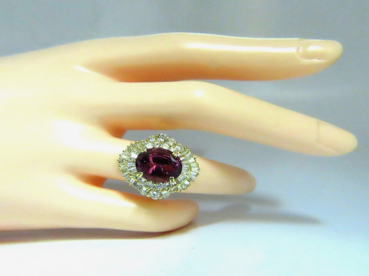 GIA Certified 8.12ct Natural No Heat Spinel 6.00ct Diamonds Ring 18Kt*v
