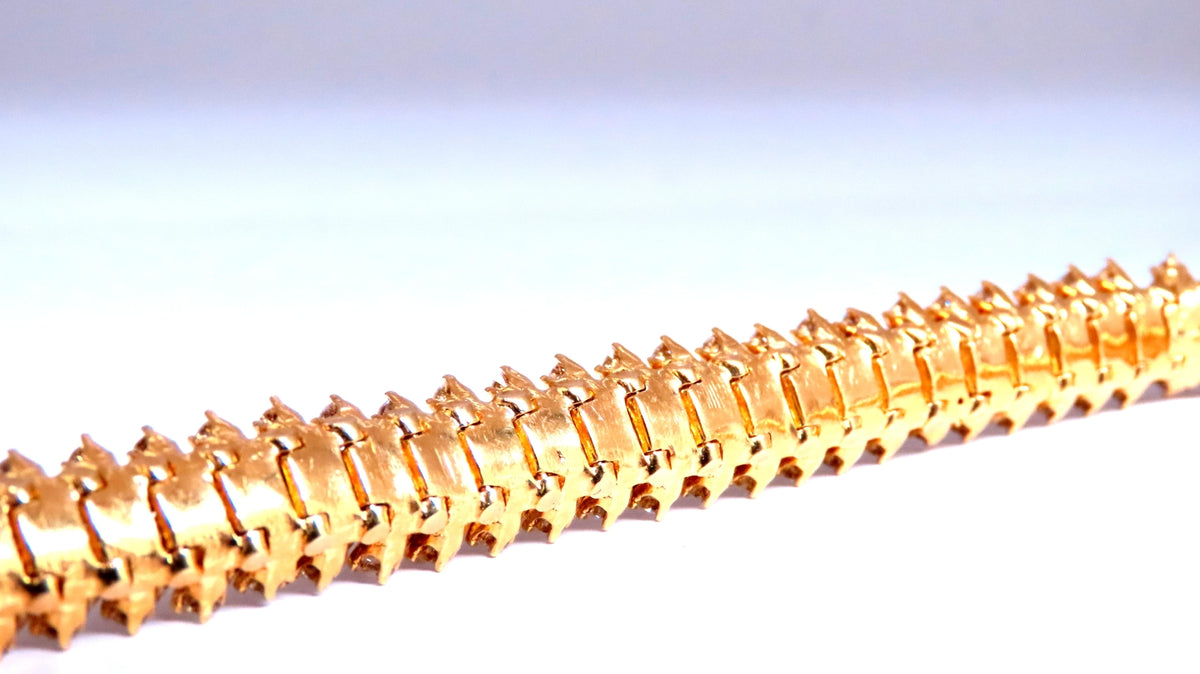Estate 10ct Natural Round Diamonds Dome Bracelet 18kt Gold 12363 *v