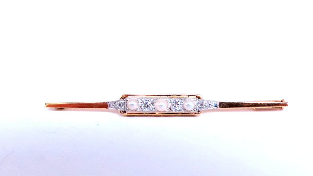 3mm Freshwater Pearl Pin Vintage 14kt 12567 *v