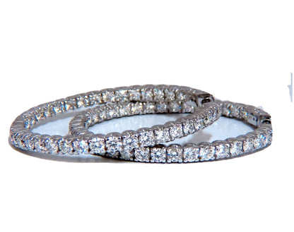 3.90ct Natural Round Diamond circle hoop earrings 14kt 40m share prong *v