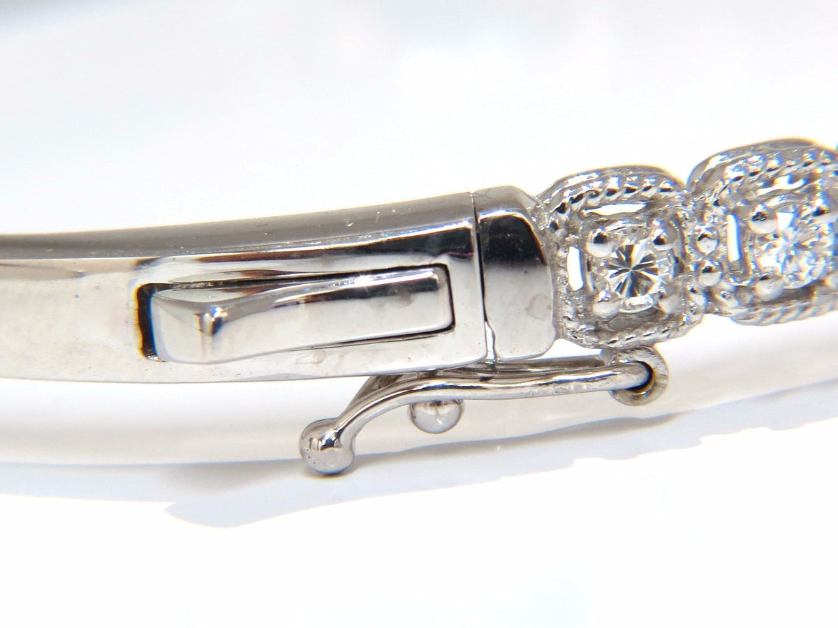 .90CT SQUARED ROPE TWIST ENCASE NATURAL DIAMONDS BANGLE BRACELET 14KT *v