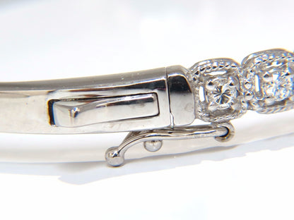 .90CT SQUARED ROPE TWIST ENCASE NATURAL DIAMONDS BANGLE BRACELET 14KT *v