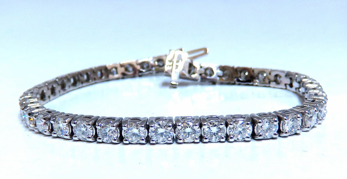 7.11ct natural round diamonds tennis bracelet classic 14 karat white gold *v