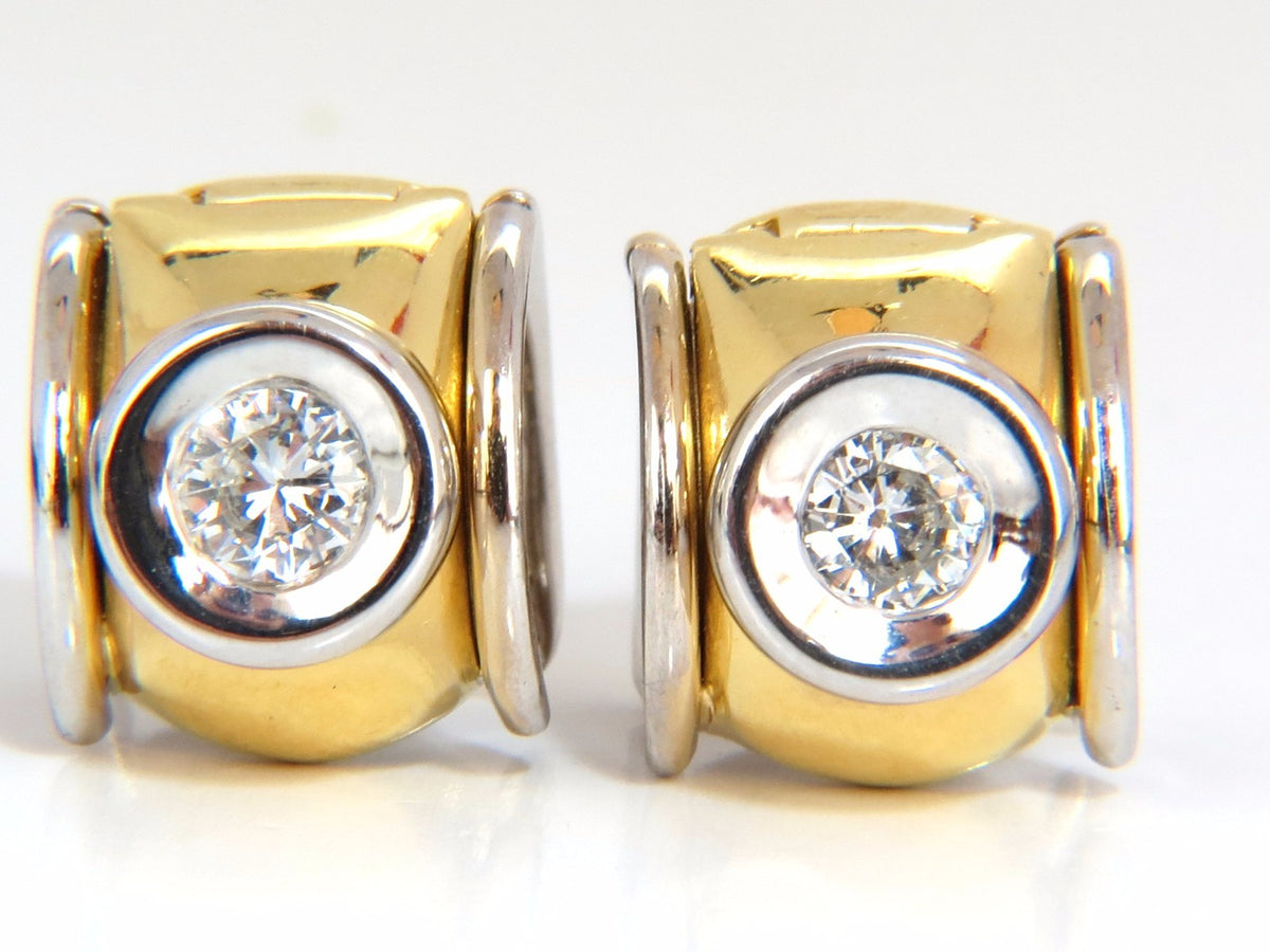 .80ct natural round brilliant diamond huggie earrings 18kt g/si1 petite *v