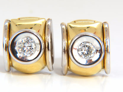 .80ct natural round brilliant diamond huggie earrings 18kt g/si1 petite *v