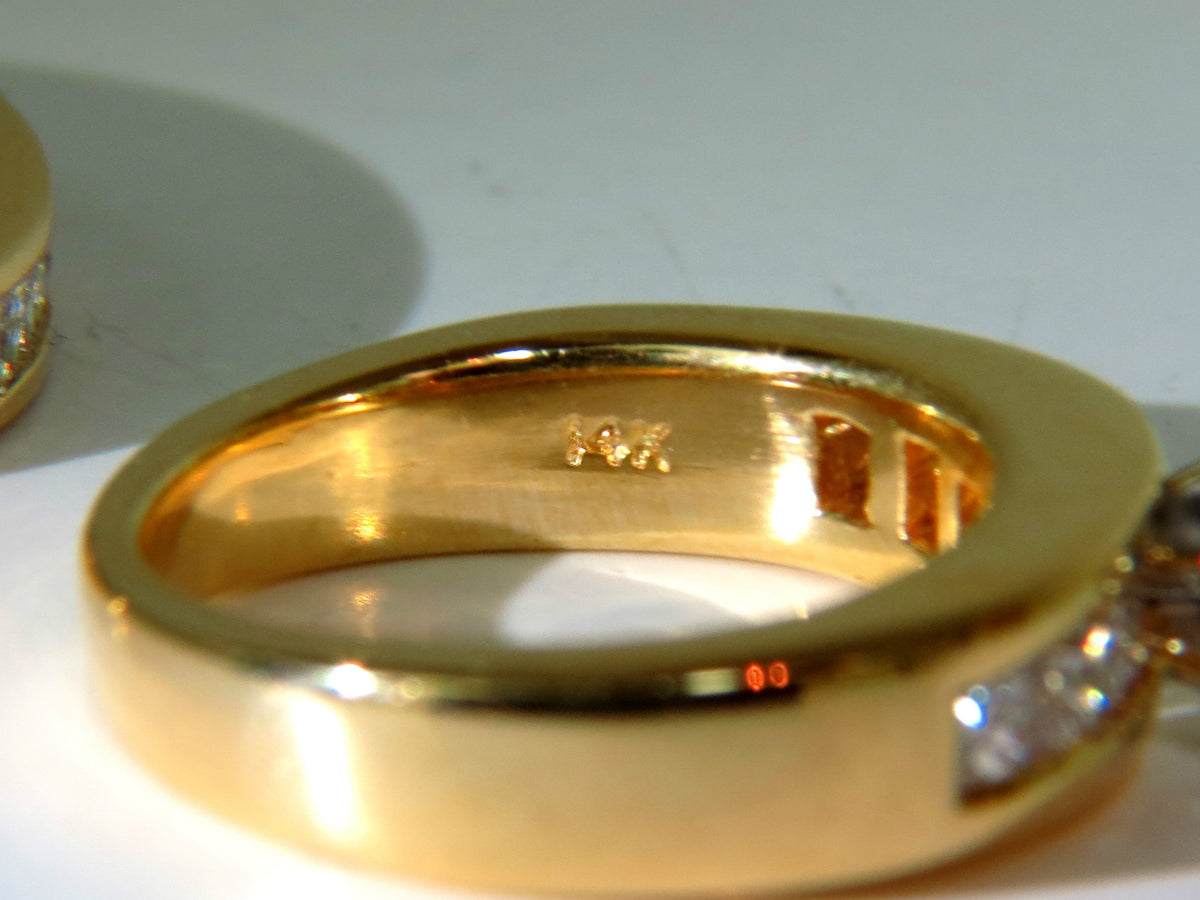 2.50CT NATURAL DIAMONDS ENGAGEMENT RING MATCHING BAND 14KT *v