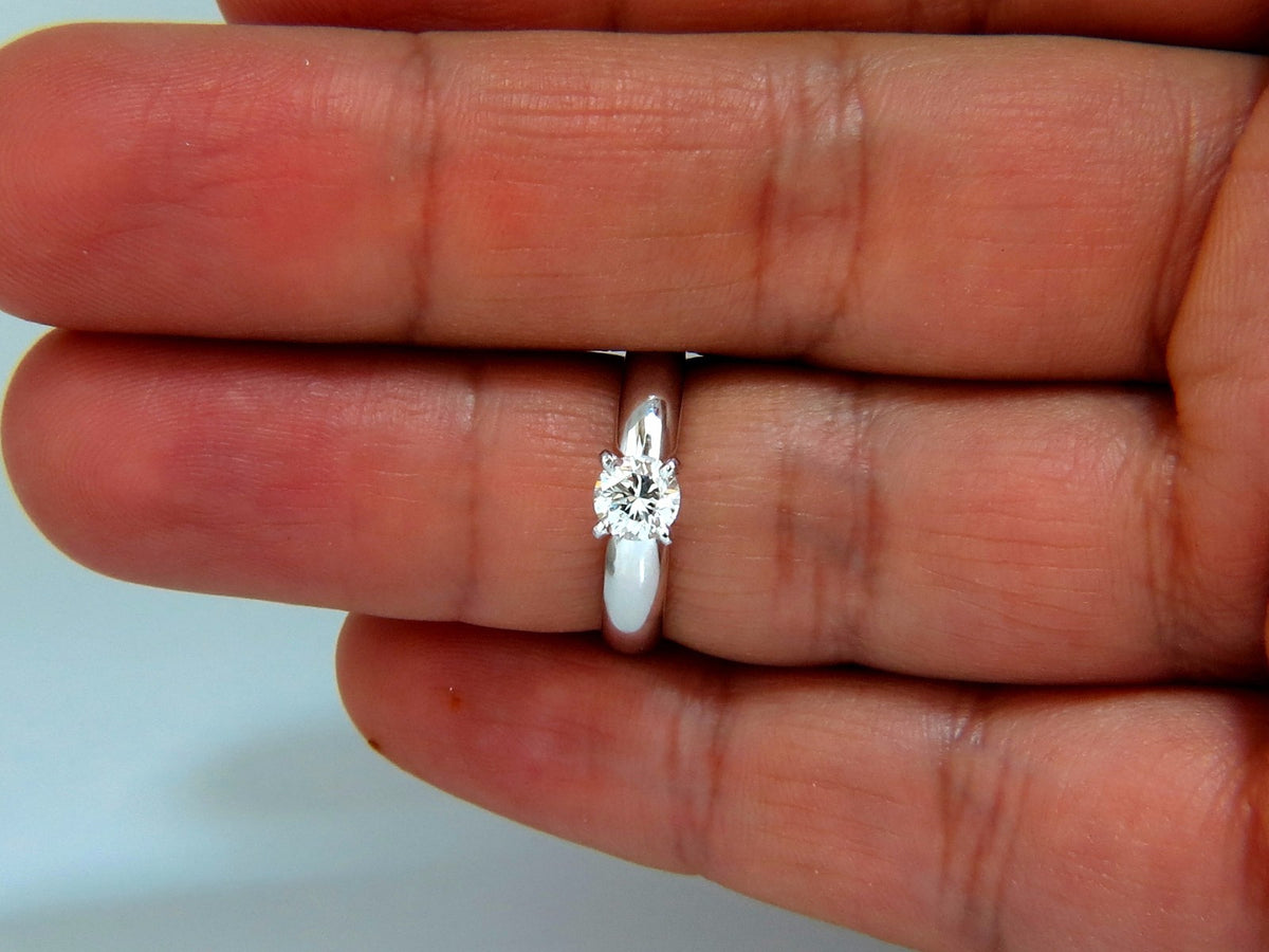 GIA Certified .51ct natural round cut diamond solitaire ring platinum G/Vs *v