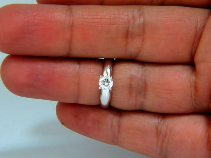 GIA Certified .51ct natural round cut diamond solitaire ring platinum G/Vs *v