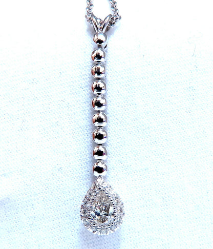 .48ct Natural Pear Diamonds Drop Pendant Necklace 14kt Dangle *v