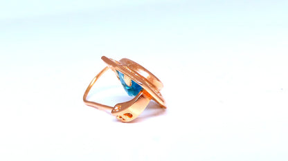 5.00ct Natural Blue Topaz Euro Wire Earrings 14kt Gold *v