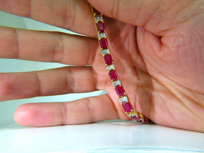 GIA CERTIFIED 18KT 23.46CT NATURAL RUBY DIAMOND BRACELET VIVID *v