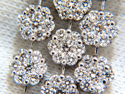 6.50ct natural round diamonds tier floating cluster dangle earrings g.vs 18kt *v