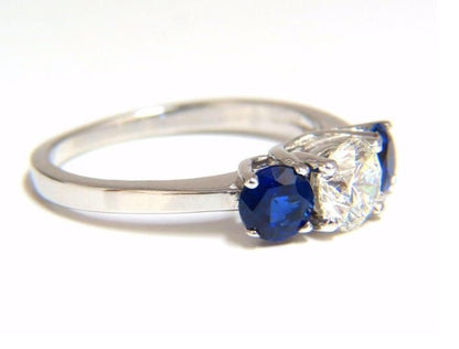 GIA Certified .73ct Natural Diamond Sapphires Ring 14kt 45547 *v
