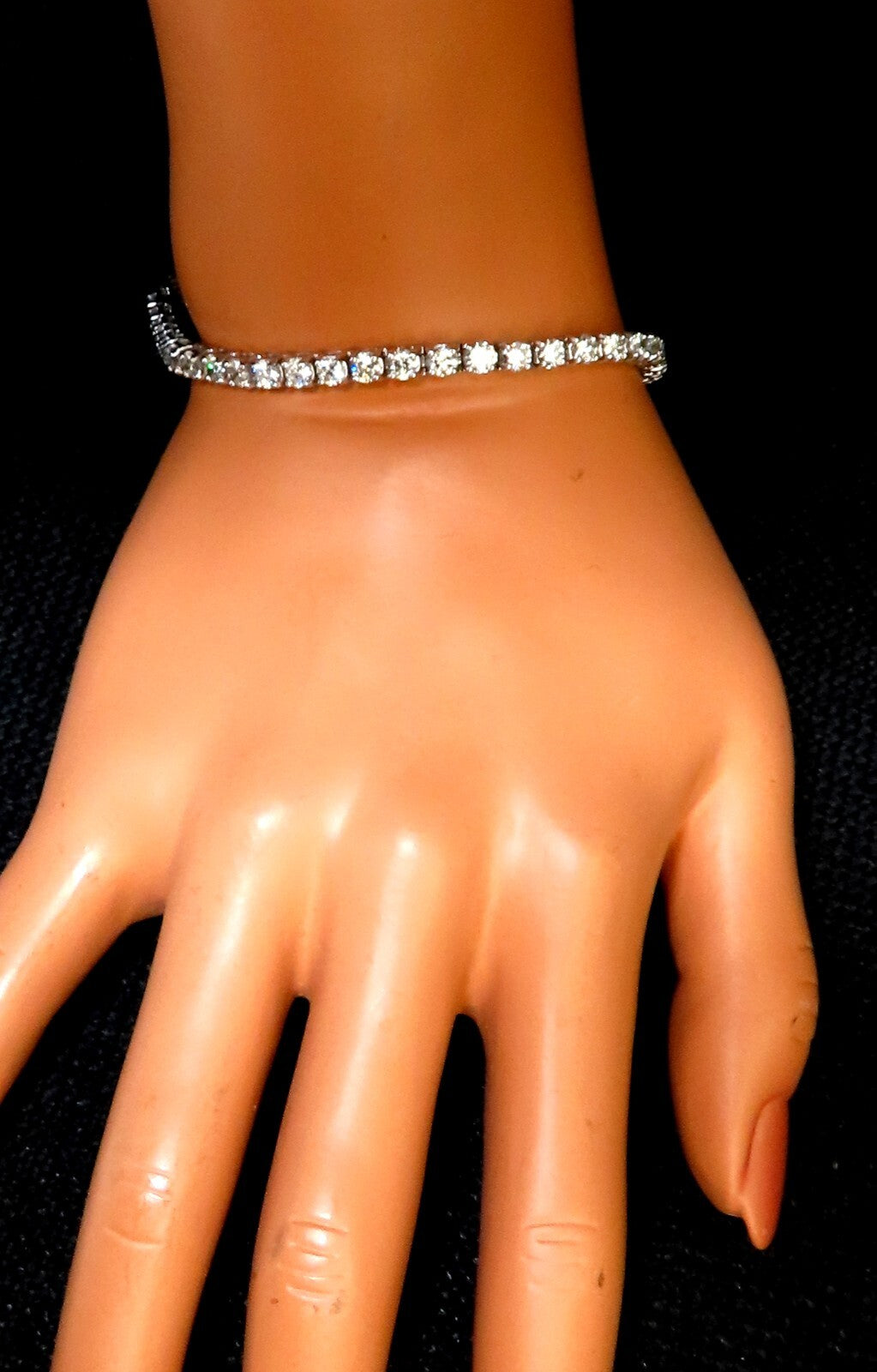 Tennis Bracelet 7.70ct Natural Round Diamonds 14kt gold *v