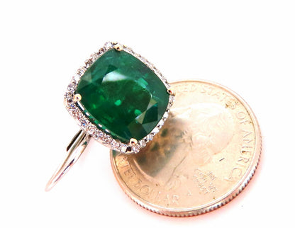 GIA Certified 17.05ct Natural Emeralds Diamond Earrings 18kt Cluster Halo *v