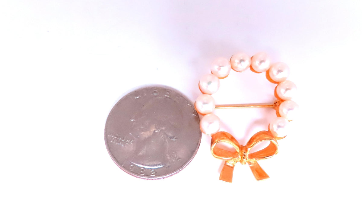 5mm Baroque Pearl Ribbon Crest Cufflink 14kt 12537 *v