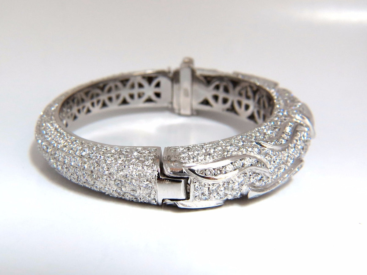 14.02ct natural diamonds eternity encrusted bangle bracelet 18kt Glam *v
