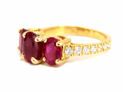 GIA Certified 4.94ct natural vivid red Burma ruby diamonds ring 18kt*v